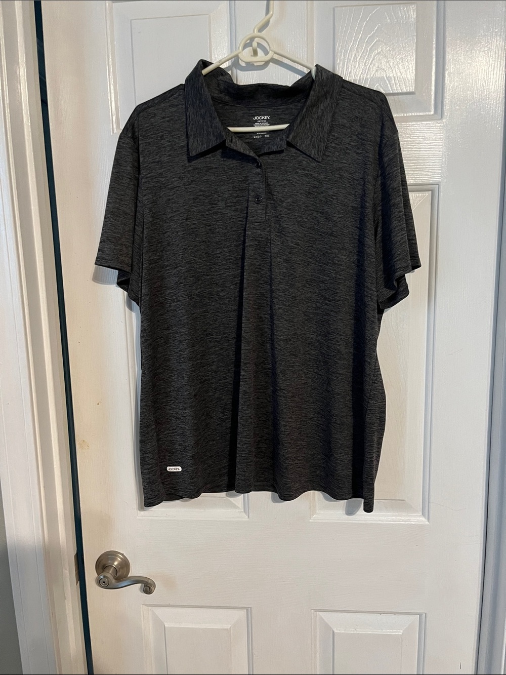 Jockey Charcoal Heather Short-Sleeve Polo